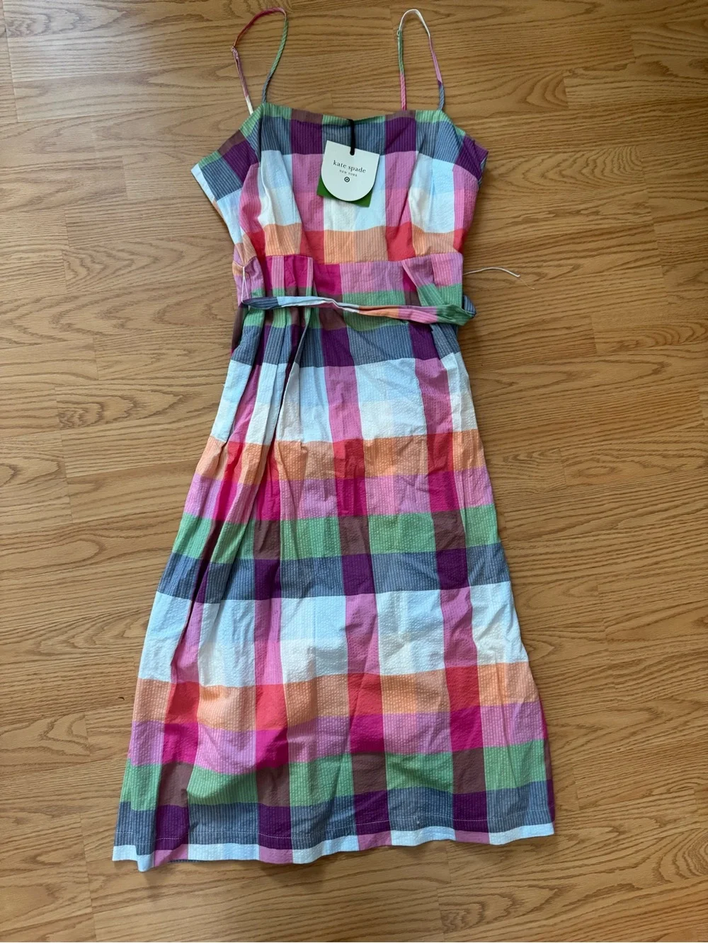 kate spade Multicolor Plaid Dress – Pink, Green, Orange, Purple, White - M